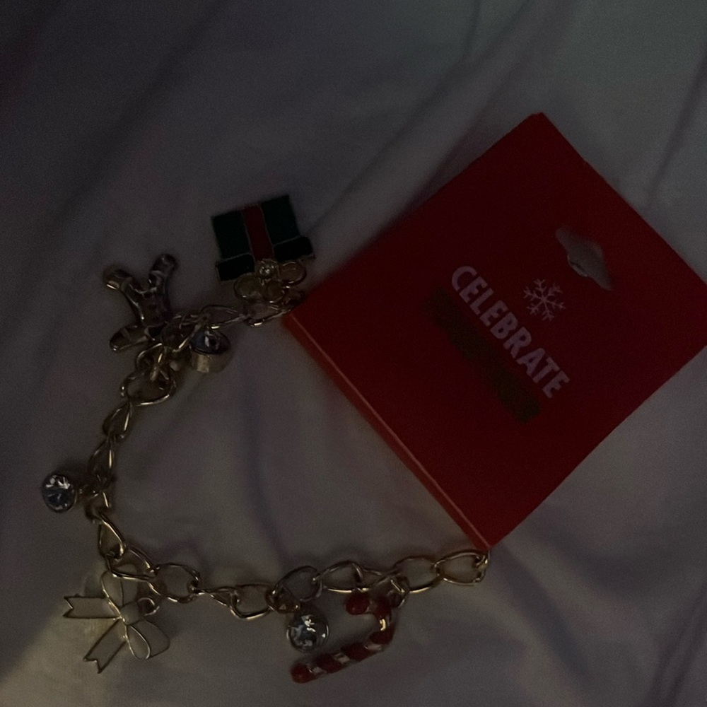 Gold Charm Bracelet with Holiday Accents